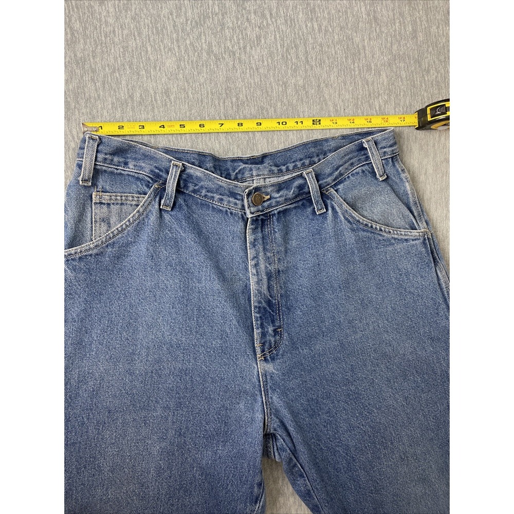 Vintage Dickies Carpenter Y2K Dickies Denim Blue Jeans Logo Men's Size 36x30 - Picture 7 of 11